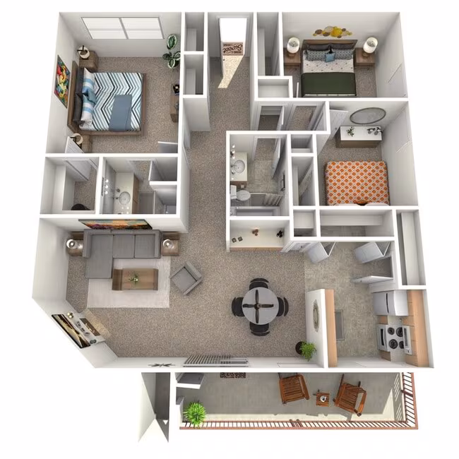3 Beds • 2 Bath P1102 floor plan